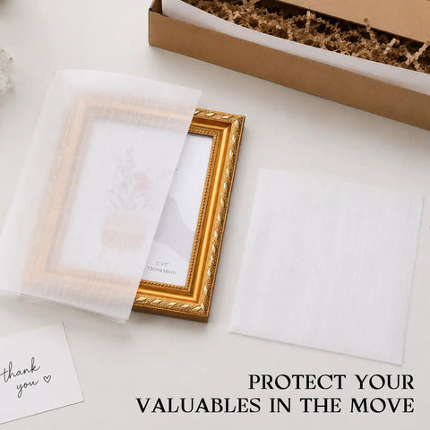50 Pack 10X10 Inch Foam Wrap Sheets Hella Tough Moving Packing Supplies Reusable Moistureproof Cushioning Pads For Dishes And Fragile Gear Nailed It Shipping Setup placed over a picture frame.