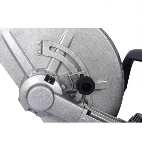 Close-up of the adjustable depth mechanism on the Badass 14 Inch Electric Concrete Saw With 3000W Motor And Wet Cut Water Feed Setup.