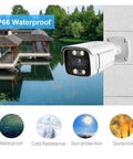 Plug And Play 8CH PoE Security Camera NVR Kit Delivering True 4K Ultra HD Clarity And Smart AI Face Detection For Easy Home And Driveway Lockdown Setup Anywhere, waterproof design with mounting on exterior wall.