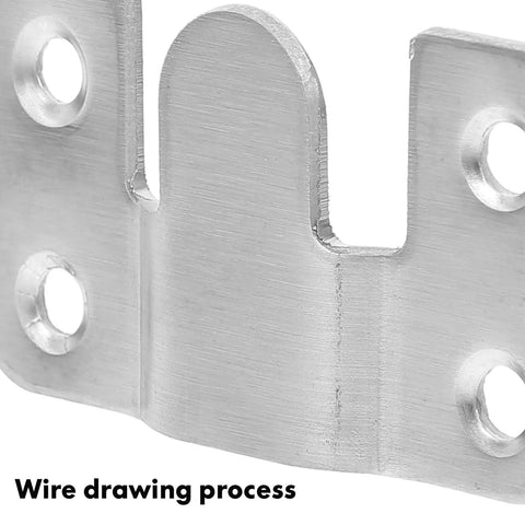 Close-up of Six Pair Heavy Duty Picture Frame Hangers Stainless Steel wall mount bracket showing detailed finish and hole alignment.