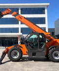 Built Different Heavy Duty Telescopic Handler Forklift With Smart Boom Extension showcasing side view on a job site.