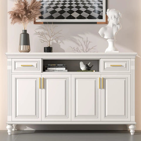 White cabinet with 20 pack gold adjustable drawer pulls for cabinets and drawers, easy install, modern gold cabinet handles.