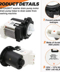 Washer Drain Pump Motor Replacement OEM 4681EA2001T For Front Load Washers, Easy Install, 120V 60Hz 85W, 45L/Min