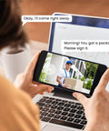 Person viewing footage on smartphone from 2K Light Bulb Security Camera Wireless Outdoor Bulb Cam For Home Security
