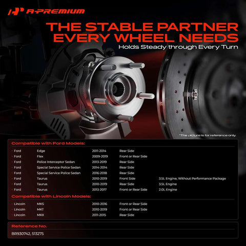 Premium Wheel Bearing Hub Assembly For Front Or Rear Sweet Ride, detailed image showing rear side compatibility with Ford models.
