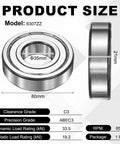 Heavy Duty Deep Groove Ball Bearing With Double Metal Shields And Chrome Steel Build Delivers Smooth Rotation And Durability For Long Lifespan Motor And Machinery Repairs Easy Install And Works Like A Charm In Any Setup At 35Mm X 80Mm X 21Mm - 6307ZZ model shown with size details.