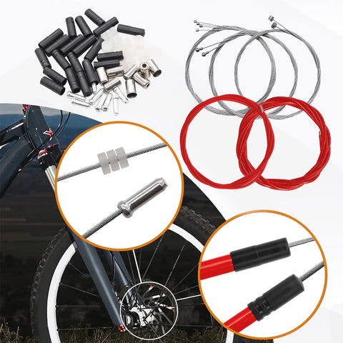 Universal Bicycle Cable And Housing Replacement Kit For Brake And Shift Cables With End Caps And O Rings Derailleur Cable.