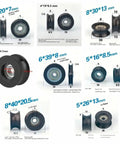 5 Pack Nylon U Groove Pulley Wheels With Embedded Ball Bearings Fits 8mm Bore And 40mm Outer Diameter For Linear Tracks And Transmission Setups Smooth Roll And Low Friction POM Construction Keeps Your Rig Running Like New While You Crush Every Project - various sizes with bearings and specifications.