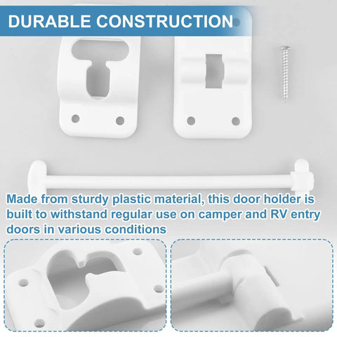 Top Shelf Six Inch T Style Entry Door Keeper Holds Your Camper Or Rv Outer Wall Tight While Keeping The Main Entrance Free For Hot Grills And Weekend Campouts, durable plastic door holder with mounting hardware.