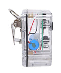 Built Tough Motion Sensor Safety Alarm For Frontline Workers With 100dB Distress Alert side view showing internal components and keychain attachment.