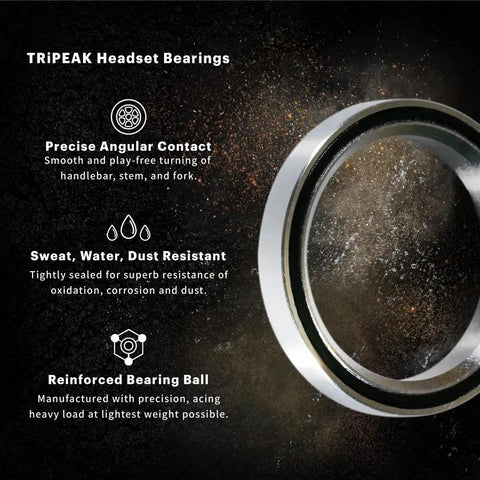 Sealed Bicycle Headset Bearings Angular Contact 44mm OD x 35mm ID 5.5mm Width showing angular contact design and seal.