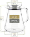 One-Touch 2-In-1 Tea Maker Teapot And Kettle With Stainless Steel Filter Lid, Borosilicate Glass, 27 Oz Capacity