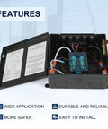 RV 30 Amp Automatic Transfer Switch 120V Seamless Inverter Shore Power And Generator Switching With Two 30 Amp Inputs And 20 To 30 Second Delay For Stable Power, open black enclosure