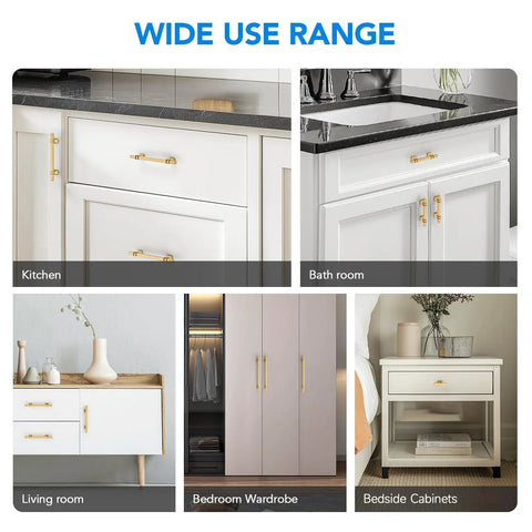 Level Up Your Home With These Slick Gold Cabinet Pulls Packed In A 30 Pack Set With 8 Inch Center To Center Spacing Crafted From Heavy Duty Stainless Steel Perfect For Kitchen Islands And Bathroom Vanity Updates in kitchen, bathroom, living room, and wardrobe.