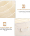 Multi Grid Linen Cotton Closet Organizer Drawer Box With Durable Fabric Dividers in beige, showing compartments for easy clothes storage.