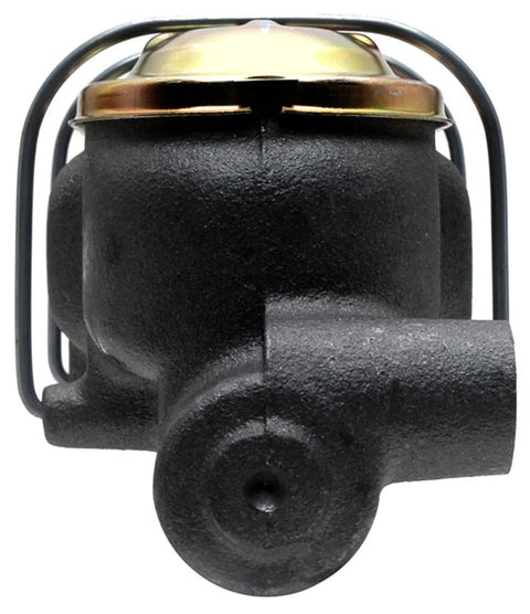 Front view of Gold Brake Master Cylinder Assembly With Pressure Tested SAE J1153 J1154 Performance Cast Iron And Aluminum Construction For Reliable Braking And Easy Fit Replacement Auto Part