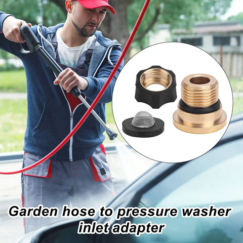 Garden Hose To Pressure Washer Adapter Three Quarter Inch Female To Three Eighth Inch Male Inlet Fitting Quick Connect