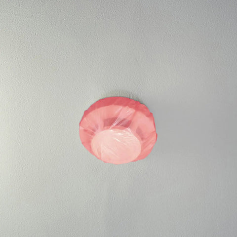 Heavy Duty Fire Alarm Dust Caps For Paint Day The 96 Piece Universal Flexible Heat Detector and Sprinkler Guard covering a ceiling sensor