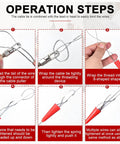 Operation steps for Automatic Wire Stringing Machine Electrician Cable Puller for Walls with cable tie binding.