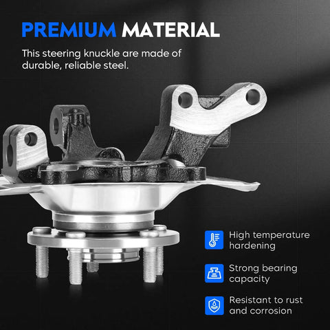 Front Steering Knuckle And Wheel Bearing Hub Assembly Pair For Jeep Compass Patriot Dodge Caliber 2007 2017 heavy duty steel close-up view