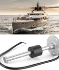 Heavy Duty Marine Fuel Sending Unit 0 190 Ohm 17 72 Inch Stainless Steel Tank Gauge Sensor For Boat Truck And Rv displayed with a yacht.