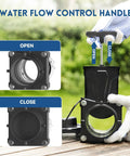 RV Sewer Gate Valve With Leak-Proof Cap and Flow Control Handle, twist-on shut off valve, open and close mechanism display