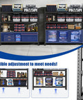 Built Like A Tank 4 Tier Heavy Duty Garage Shelving Unit Dang Sturdy 5000 Lbs Total Weight Capacity Adjustable Metal Storage Rack with tools and bins.