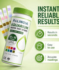 Top Tier Aquarium Water Test Strips 8 In 1 Fish Tank Chemistry Tester For Freshwater And Saltwater 60 Pack in bottle with strips.