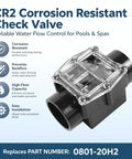 Kickin Flow CR2 Check Valve 2 Inch Pool And Spa Plumbing Replacement Featuring A Badass Hastelloy Spring and Clear Sight Glass Body