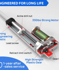 Badass 330 Lb Linear Actuator For Solar Tracker Builds 12 Volt 14 Inch Stroke with strong motor and engineering plastic housing.