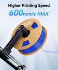 Premium 1.75mm PETG Filament Two Kilogram Spool In Bold Brown Color Yields Hella Fast Extrusion And Kickass Impact Strength with blue filament.