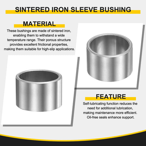 Runs Slick And Turns Smooth Heavy Duty Sintered Iron Sleeve Bearings 12 Pack With 20 mm Bore By 25 mm Outer Diameter By 30 mm Length For Rig Mods And Custom Builds, showcasing sintered iron bushing features.