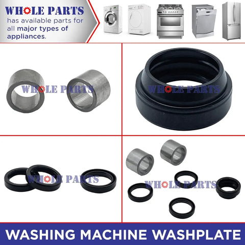 Heavy Duty Upgraded Washer Center Post Bearing And Seal Kit includes metal and rubber components for front load washer repairs.
