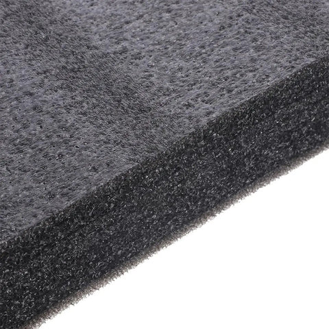 Close-up of Two Piece Black Polyethylene Foam Pads delivering shock-resistant cushioning for heavy-duty tool storage.