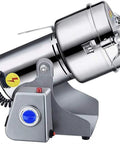 Stainless Steel Electric Grain Grinder Pulverizer for Superfine Flour and Powder, sleek design, commercial-grade kitchen gadget.