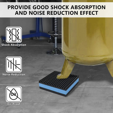 Kick Back The Shake With Killer Blue Eva Rubber Anti Vibration Pads Heavy Duty Shock Absorbing Isolation Mounts For Air Compressors Washers Dryers Treadmills And Hvac Units Shield Your Setup From Gnarly Thumping Pack Of Four under air compressor for shock absorption and noise reduction.