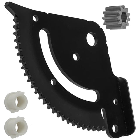 Top Shelf Steering Sector Gear Bushing Kit With Pinion Plate For John Deere Tractors Slash Through Steering Play And Roll Really Smooth Across Your Farm Today, showing pinion plate and two white bushings.