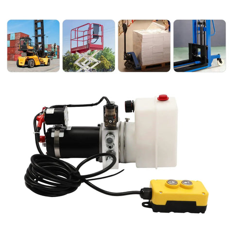 Heavy Duty Electric Hydraulic Pump With Remote Control Rock Solid 1.5 Liter DC 12V Power Unit for efficient lifting operations.