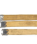 WWII British Enfield Web Khaki Sling With Steel Fittings Authentic Dated Military Gear For SMLE Rifles with visible markings