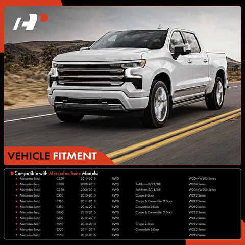 Top Shelf 8 Piece Front Suspension Kit With Lower Forward And Rearward Control Arms Engineered For Sick Handling And Durable Daily Driving On Mercedes Benz Cars displayed with compatible Mercedes-Benz models.