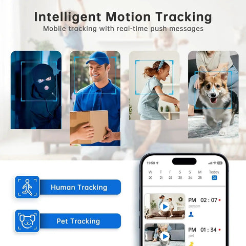Top Tier 5G And 24G Dual Band Wifi Light Bulb Security Camera For Outdoor Home Surveillance With Hella Sharp Color Night Vision showing intelligent motion tracking for humans and pets.