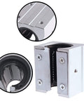 2 Pack Linear Motion Bearing Slides For CNC And 3D Printer Parts Length 10 To 25 Mm SCS10UU To SCS25UU Pro Grade Precision Rails For Smooth Motion And Durable Performance SBR10UU Compatible, aluminum bearing block close-up