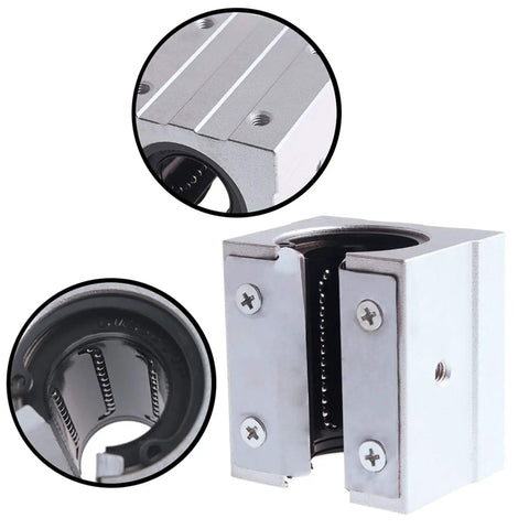 Linear Bearing Slides For CNC Parts And 3D Printer Projects Go To SBR10UU To SBR35UU And SBR12LUU To SBR30LUU Sets 10 To 35 Mm Length Slick Ultra Smooth Precision Guide Rails For CNC Machining And Hobby Printing, silver metal block