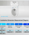 Installation dimension measurement diagram for Rock Solid Toilet Safety Rails With Adjustable Grab Bars And Non Slip Bailout Handles.