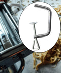 Two Pack Pasta Maker Clips Fixing Clips Replacement Handles Durable Stainless Steel Professional Clamp For Noodle Machine Repairing Parts And Tools Easy To Install Noodle Maker Accessory And Replacement Part, stainless steel clamp close-up