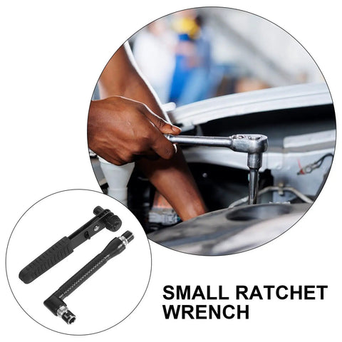 Compact Mini Ratcheting Wrench And Socket Tool Kit Tough As Nails Steel spanner in use for auto repairs.
