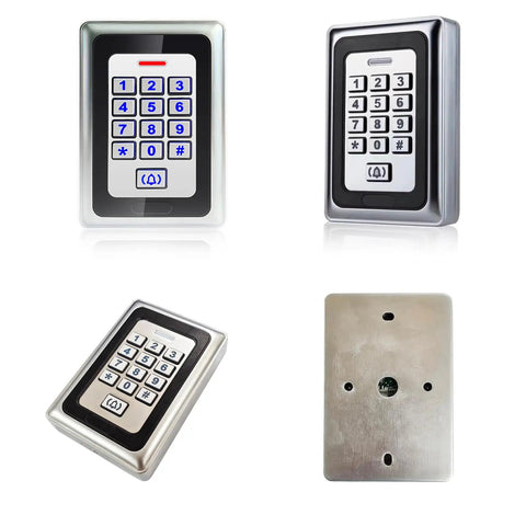 RFID Keypad Door Access Control System, Standalone Metal Unit, 2000-User Capacity, Proximity Card Compatible, silver finish views