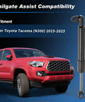 Heavy Duty Tailgate Assist Kit Smooth Operator Drop Liftgate Support Strut For Toyota Tacoma N300 2015 To 2023 Pickup Truck displayed with vehicle.