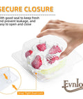 Hand closing a clear clamshell container with cake, part of 100 Count Clear Thickened Plastic Food Containers With Lids Clamshell Takeout Boxes.