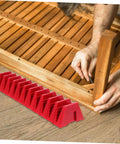 12 Piece Modular Wrench Organizer Tray for Workbenches Garages and DIY Projects Durable Plastic Tool Holder in red on floor